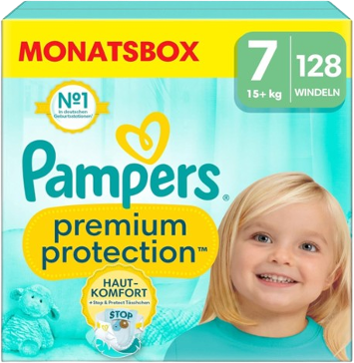 Pampers Premium Protection 7 - Monatsbox mit 128 Windeln